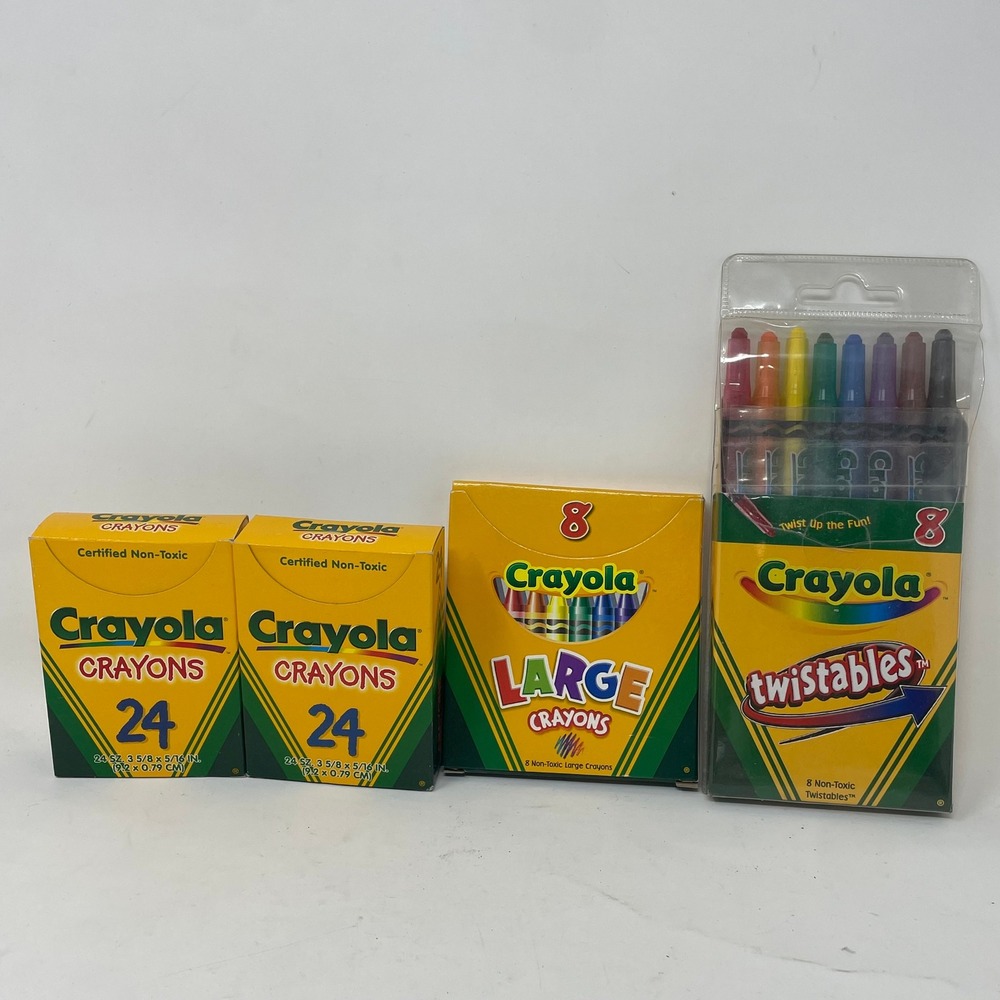 Vintage Crayola Crayon Bundle 24ct Large 8ct Twistables 8ct‎ 2002 2003 1997